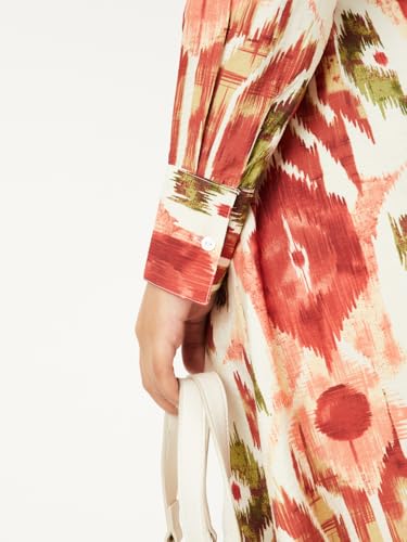 Max Women's Polyester A-Line Below The Knee Dress (EC58003_Multi Multicolour