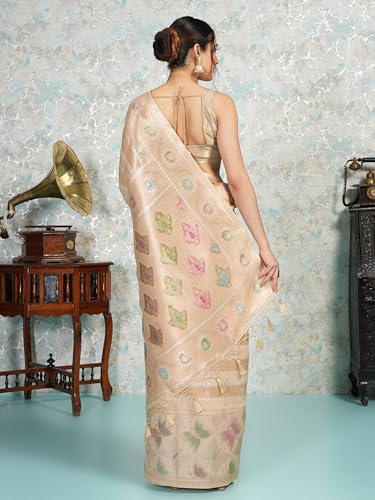 MIMOSA Women's Woven Design Banarasi Style Art Silk Saree With Blouse Piece : SA00002065CKFREE