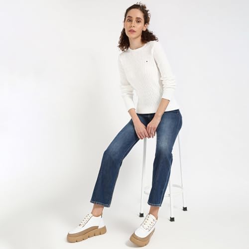 Tommy Hilfiger Womens White Color Sweater (M)
