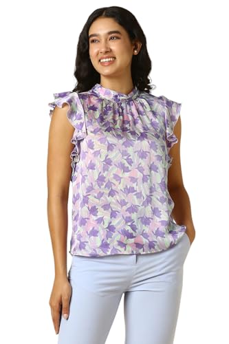 Allen Solly Women Purple Print Casual Top
