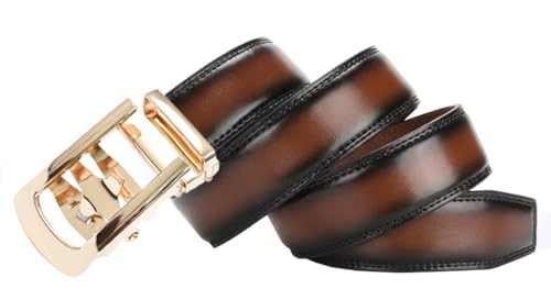 WildHorn Men's Genuine Leather Belt for Men| Premium Auto-Lock Buckle | Adjustable up to 48” | Formal & Casual Wear | Micro-Adjust Fit | Stylish Gift Box Included (Tan Shade)