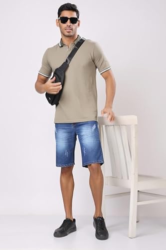 London Hills Denim Shorts for Men | Jeans Shorts for Men Plain Light Blue