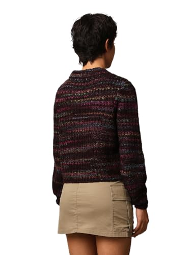 ONLY Women's Acrylic Blend Round Neck Pullover Sweater (15259443- Black