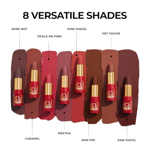 LoveChild Masaba 90s Drip Meetha (Mauve) Luxe-Matte Lipstick with Intense One-Swipe Color Payoff in High-Pigment HD Crème Matte Formula, 4gm