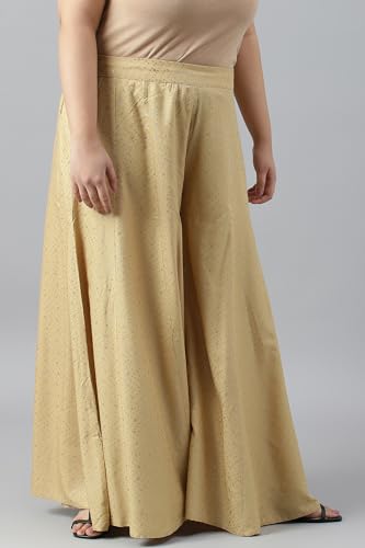 W for Woman Women's Regular Divided Skirt (22AUW62071G-119995_Gold_2XL)