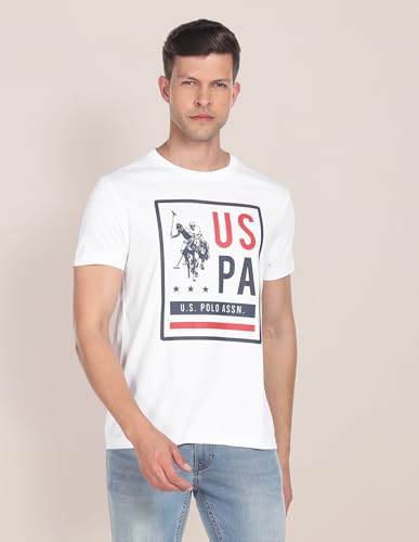 U.S. Polo Assn. Brand Print Crew Neck T-Shirt White