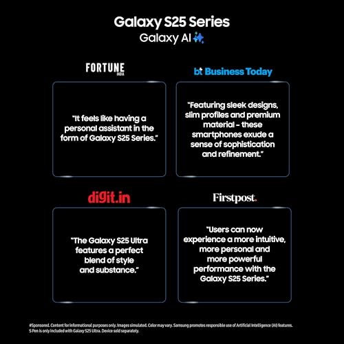 Samsung Galaxy S25 Ultra 5G AI Smartphone (Titanium Whitesilver, 12GB RAM, 256GB Storage), 200MP Camera, S Pen Included, Long Battery Life