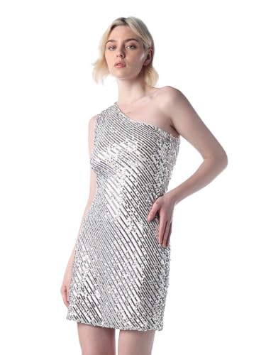 ONLY Women's Polyester A-Line Mini Dress (15358377- Silver
