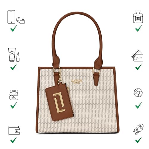 Lavie Luxe Women's Monogram Quad26 Medium Tote Handbag | Tote Bag For Work | Ladies purse | Stylish Shoulder Bag | Gift For Women
