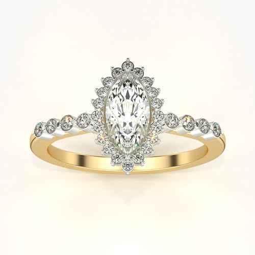 VALANOVA Hallmarked 14K Gold & Certified Lab Grown Diamond 0.59cts | Ring For Women's/Girls | Stylish & Elegant | VGR0463M | Ring Size: 14