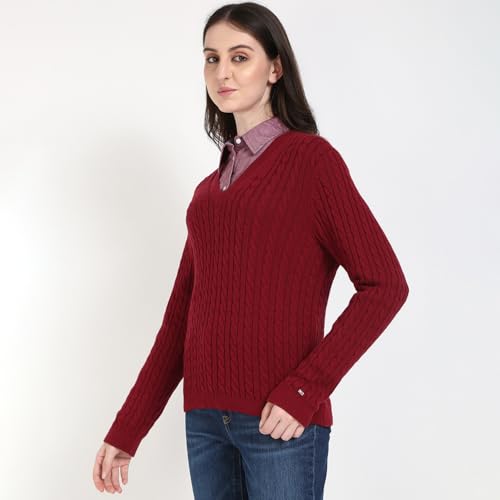 Tommy Hilfiger Womens Red Color Sweater (XL)