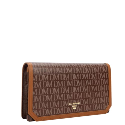 Da Milano Premium Leather Wallet for Women | Multi Compartment Travel Wallet - Walnut Brown