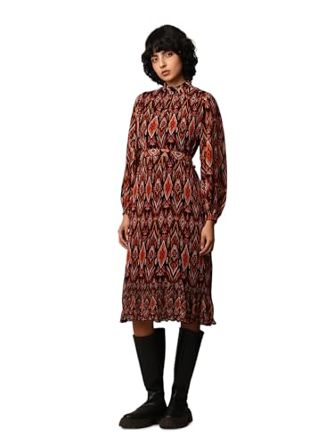ONLY Women Printed Casual Black Midi Dress