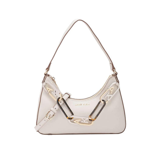 Anne Klein Faux Leather Zipper Closure Women's Shoulder Bag (Grey, XL)