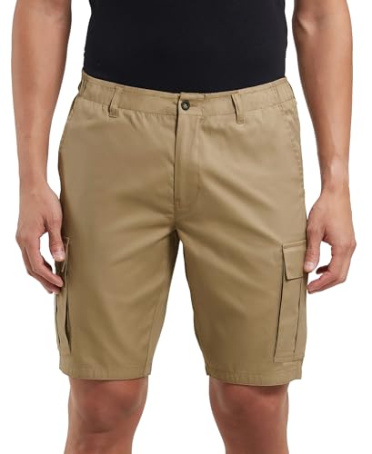 Jockey UM17 Men's Super Combed Mercerised Cotton Woven Straight Fit Cargo Shorts_Sepia Tint_XXL