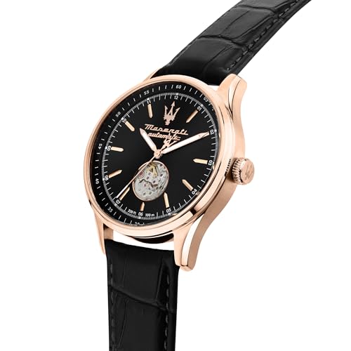 Maserati Men's Watch, Automatic, Analog, 42 mm, SORPASSO Collection, Gift for Men - R8821124001, Black, Classic