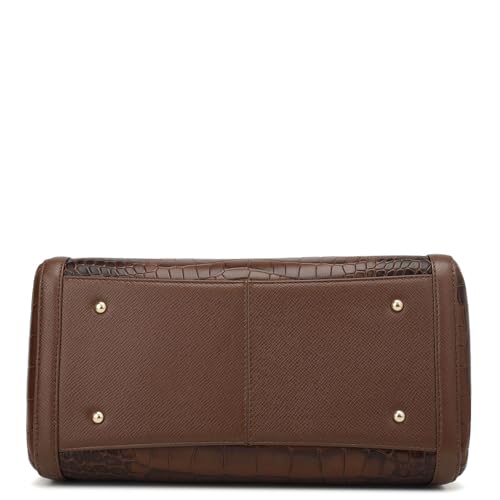 Da Milano Leather Brown Satchel Bag for Women (00355A-OL)
