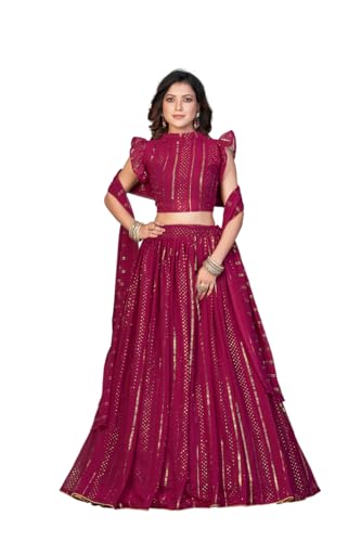 Warthy Ent Embroidery Work Georgette Fabric Lehenga Choli With Georgette Dupatta