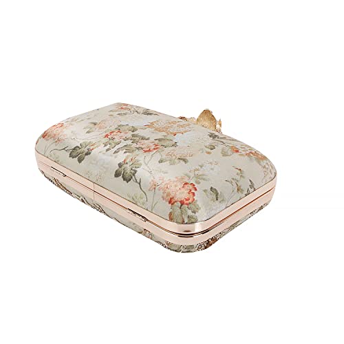SWISNI Gold gorgeous handmade printed embroidery designer clutch II Women's Traditional Designer Clutch For Women & Girls II PRINTED EMBROIDERED CLUTCHES