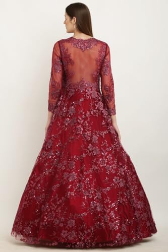 Arshad Couture Shimmering Maroon Gown
