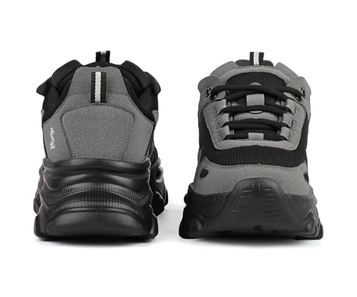 LOUIS STITCH Women’s Sneakers Black | Comfortable Lightweight Walking Shoes | Stylish Casual Lace-Up Trainers for Daily Wea | LSLD-SNK-01-JB | (UK-3)