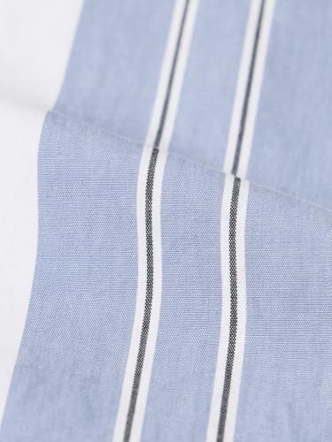 The Souled Store Stripe Shirt: Clash Men and Boys Long Sleeve Spread Collar Light Blue Striped Casual Everyday Office Wear Ligthweight Cotton Relaxed Shirt