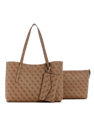 GUESS Latte Logo Printed Brenton Tote Bag