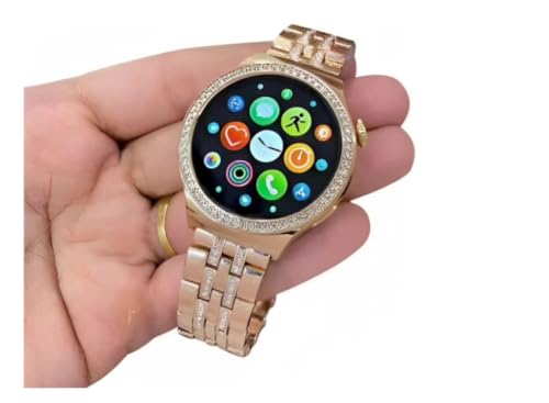 DAXIO ENTERPRISES GEN 9 Smart Watch Specially Made for Girls & Women with Multi Features and Watch Faces, Music Smartwatch (Golden Strap, 1.30 Inch AMOLED Sunlight Proof Display)