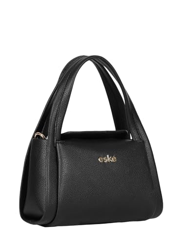 eske Adeline Vegan Leather Women Satchel (Black Saffiano)