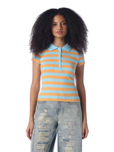ONLY Women's Striped Regular Fit Multicolor T-Shirt