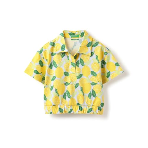 United Colors of Benetton Regular Fit Polo Neck Printed T-Shirt (Size: 6-7 Years)-25P3098G3326I901 Multicolour