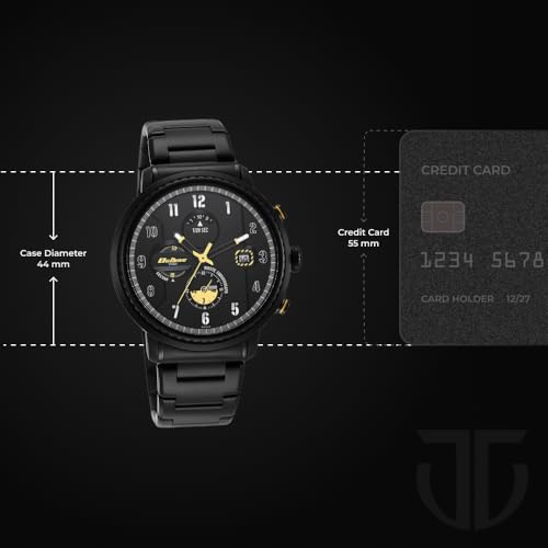 Titan Octane Aerobatics Quartz Chronograph with Date Black Dial Black Stainless Steel Strap Watch for Men - NT1857NM01