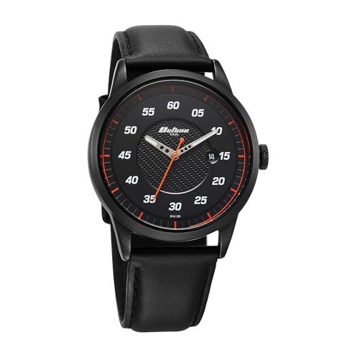 Titan Octane Quartz Analog with Date Black Dial Black Leather Strap Watch for Men - NT1806NL05