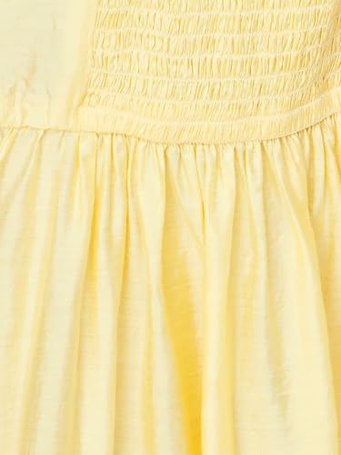 Max Women's Polyester A-Line Midi Dress (TL55002_Lemon