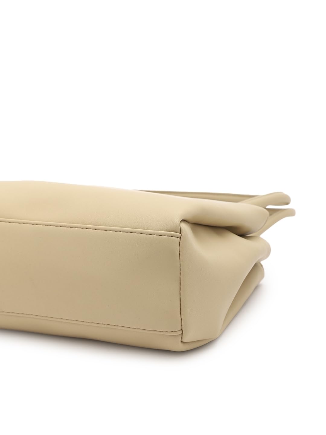 Tommy Hilfiger Solid Beige Pu Shoulder Bags