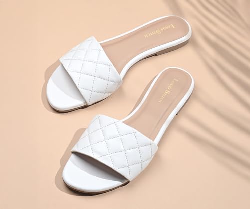 LOUIS STITCH Women’s One strap Flat Sandals | Open Toe White Comfortable Sandal | LSOF-FI02-QS | UK-5
