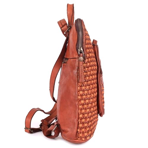 KOMPANERO Genuine Leather Backpack (B-13347-Cognac)