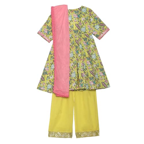 BIBA Girls PRINTED FLARED KID(KWPLAY TALES5867_YELLOW_7)