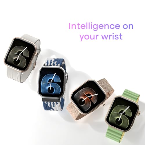 Noise Pro 6 Smart Watch:Intelligent AI, Endless AI Watch Faces, AI Companion, 1.85" AMOLED, EN2 Processor, Nebula UI 2.0, Emergency SOS, Compatible with iOS & Android (Arctic Weave), Multicolor