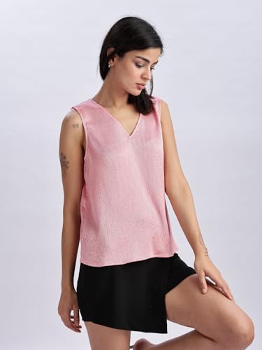 Calvin Klein Jeans Regular Fit Polyester V-Neck Top