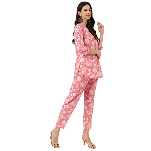 Divena Pink Printed Loungewear/Nightwear(DK0259-XL)