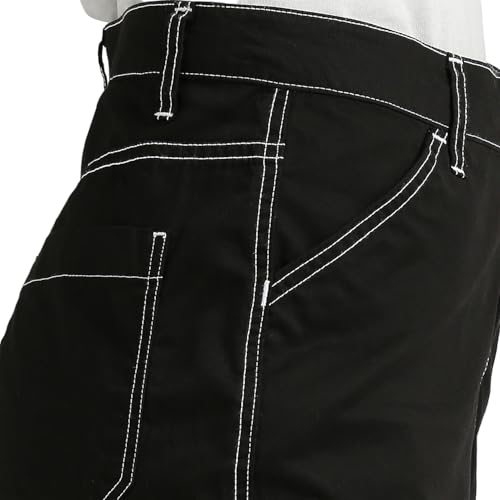 Pepe Jeans Tulip High Waist Loose Contrast Stitch Details Cargo Jet Black