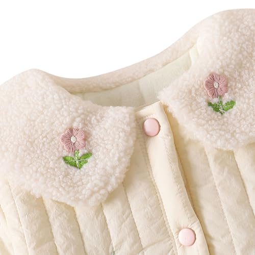 Hopscotch Girls Polyester Waist Length Jackets in Off-White Color For Ages 3-4 Years