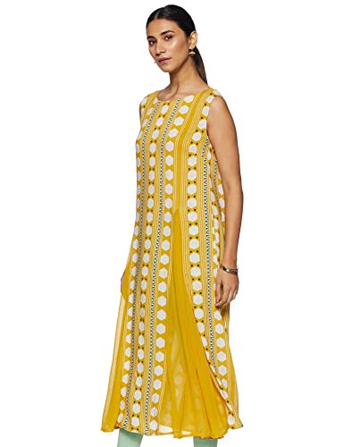 W for Woman A-Line Kurta (18AUW17474-59507_Yellow_6)