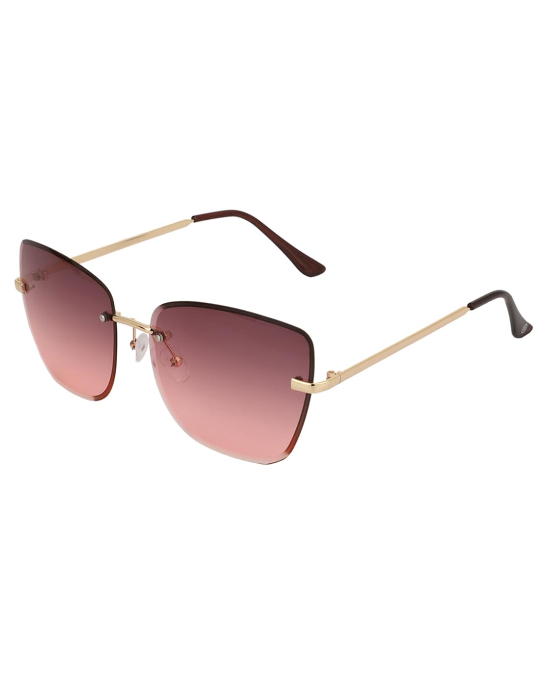 Carlton London Premium Pink & Gold Toned UV Protected Lens Rimless Sunglass for women