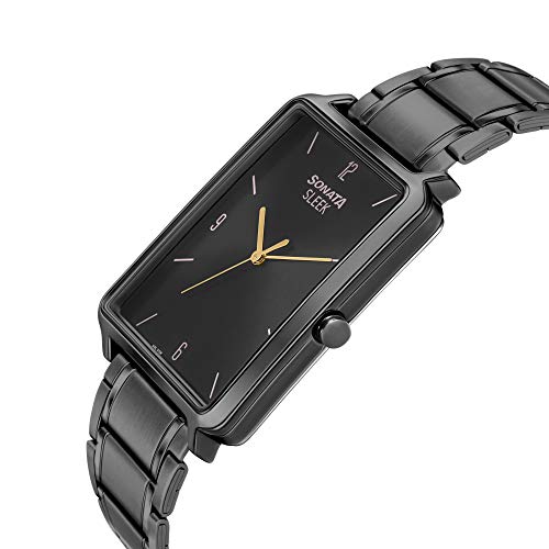 Sonata Quartz Analog Stainless Steel Strap Watch for Men-NS7144NM01
