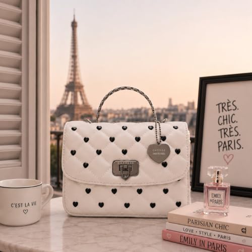 Caprese X Emily in Paris Ashley Medium Sling Bag|Crossbody & Shoulder Bag with Twist Lock, Multi-Compartment Interior, Adjustable Strap & Exclusive Metal Charm