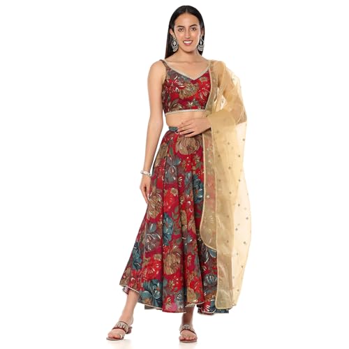 Rangriti Women's Modal Skirt Sets (HVYFSTV20122AW24PNK_Pink_M)