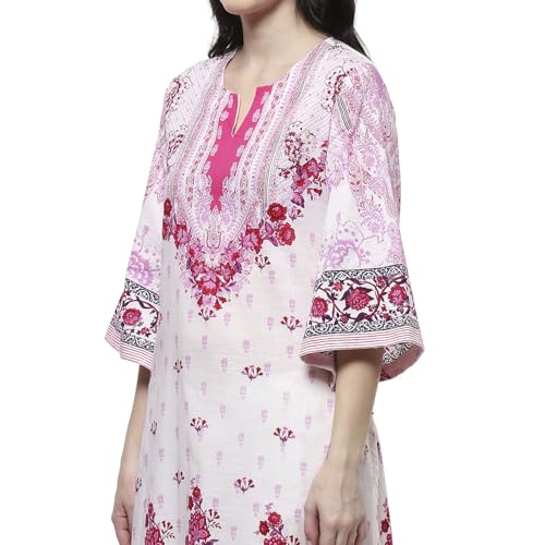 Biba Women's Cotton Kurta Set (SKD10890SS25PNK_Pink