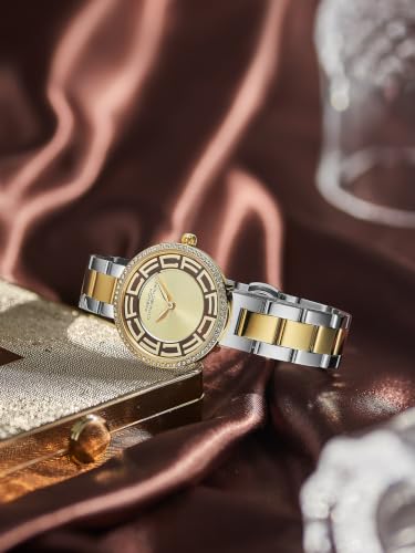 French Connection | Champange Sunray Dial | Gold Two Tone Stainless Steel Bracelet Strap | Quartz Watch for Women - FCD10TM